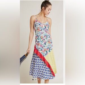 Anthropologie 52 of 52 Conversation Floral Patchwork Maxi Dress